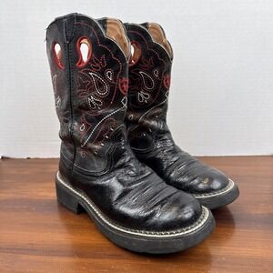 Women's Black‎ Leather Ariat Fatbaby II Boots Size 6B